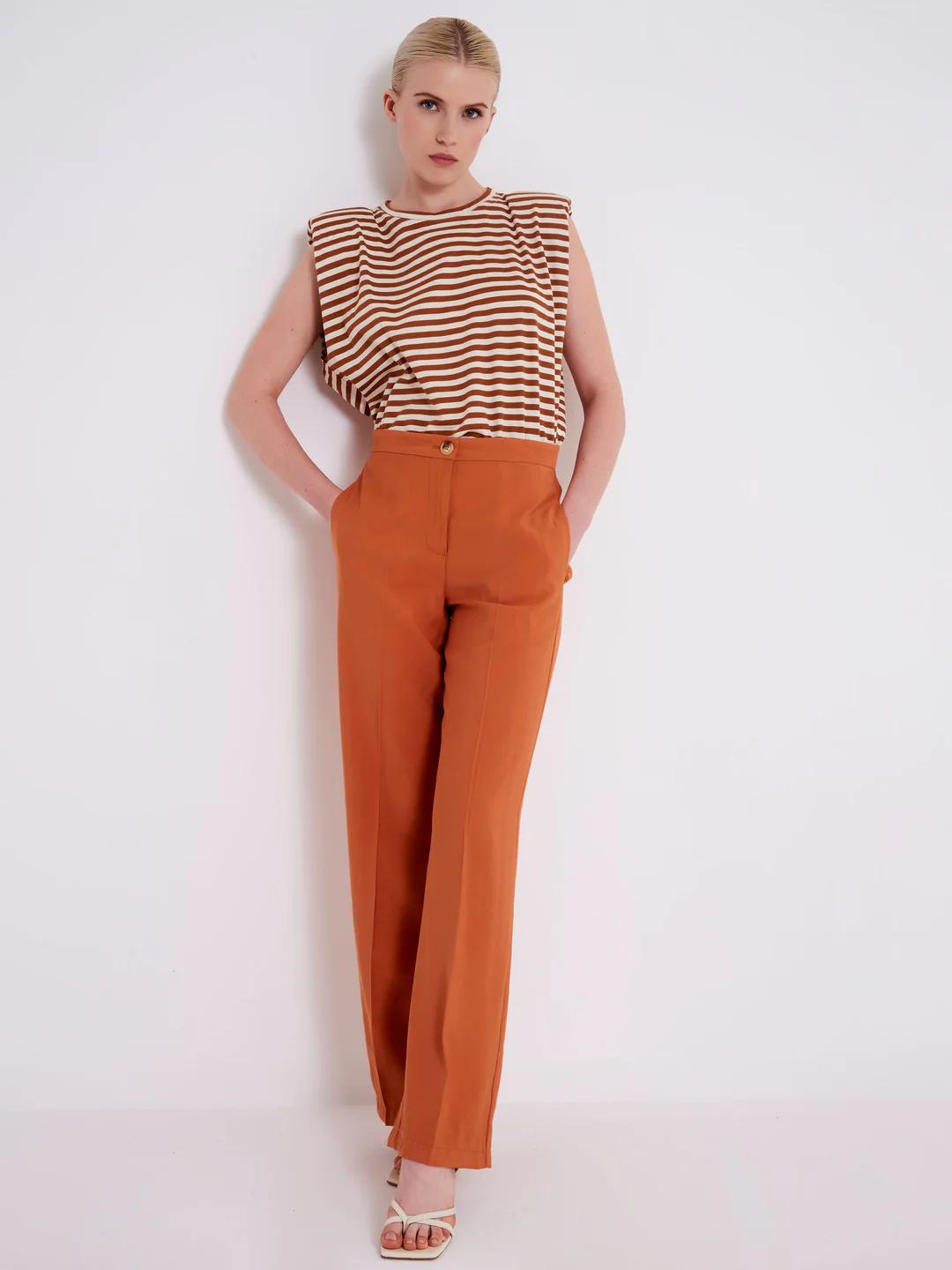 Women's wide trousers VICOLO orange 1