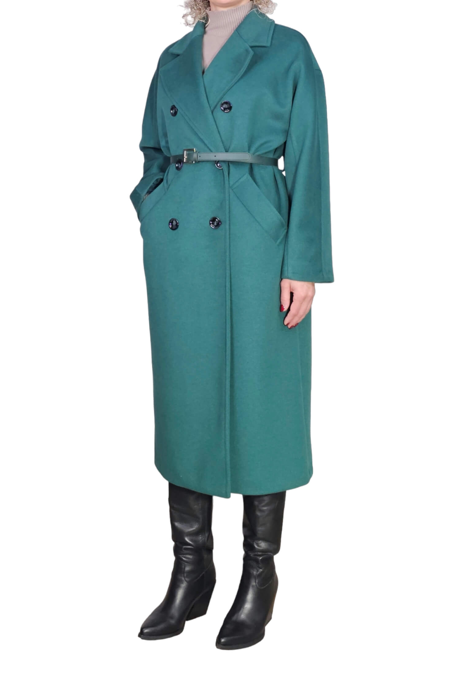 Women's long oversize winter coat IMPERIAL green