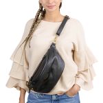 Women's leather belt bag Leather country black