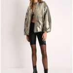 Short bomber jacket IMPERIAL silver