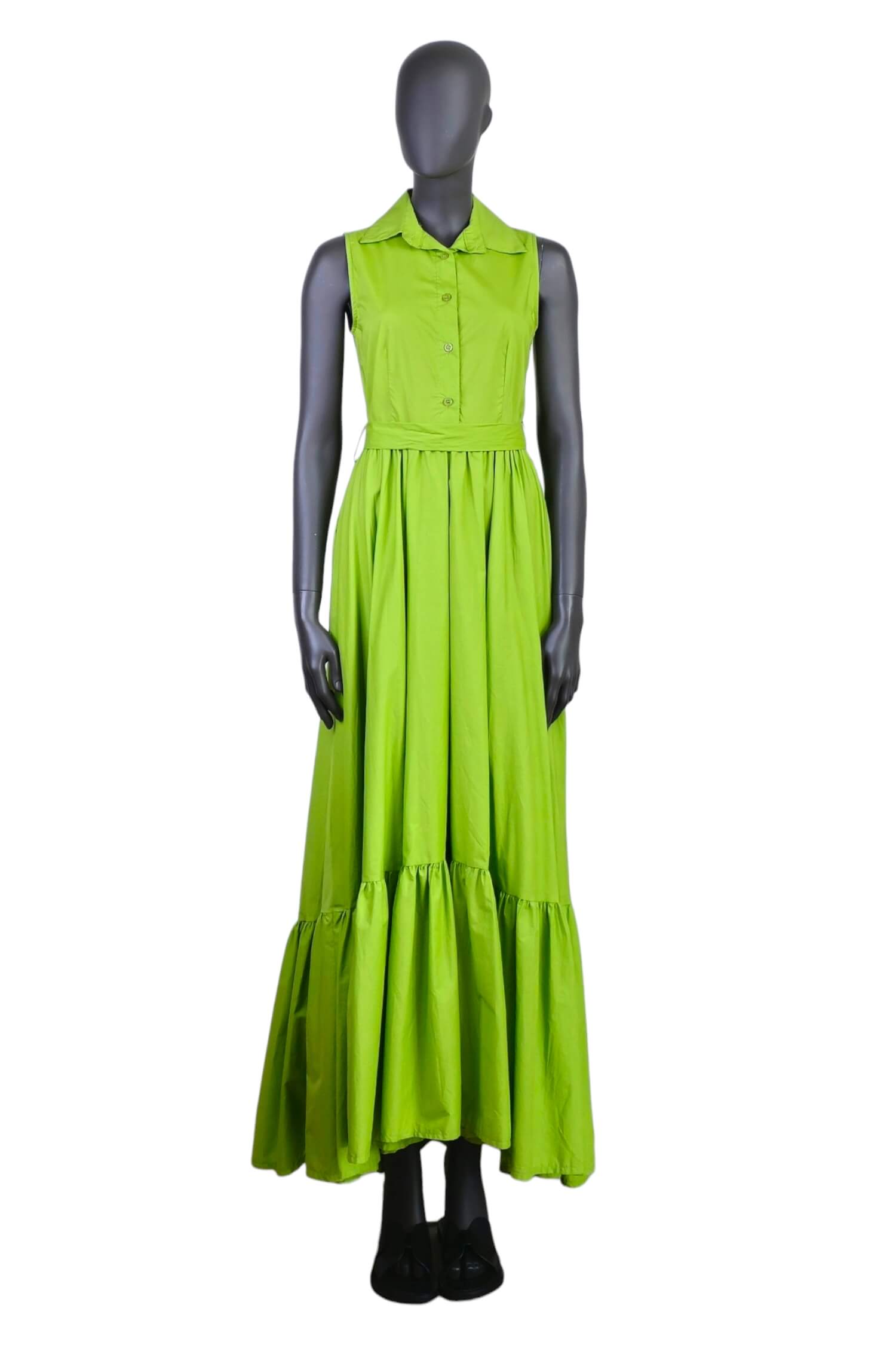 Maxi summer shirt dress green 1