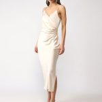 Social satin dress IMPERIAL cream