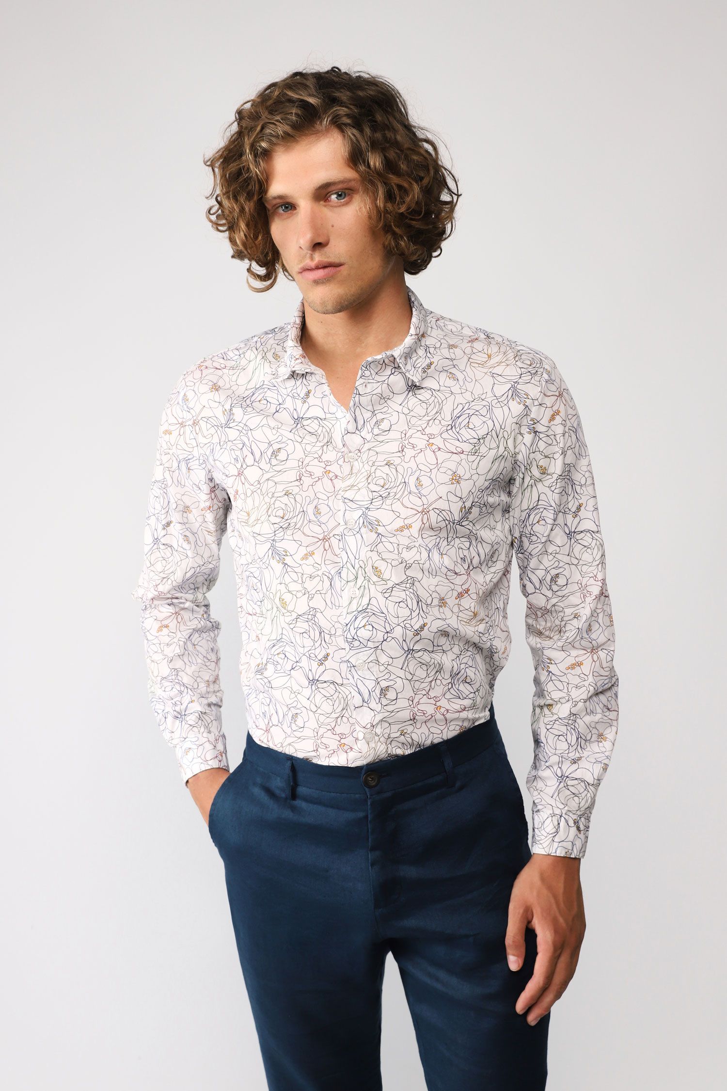 Men's shirt IMPERIAL white with floral print 1