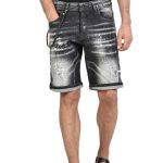Men's ripped jeans shorts XAGON MAN black