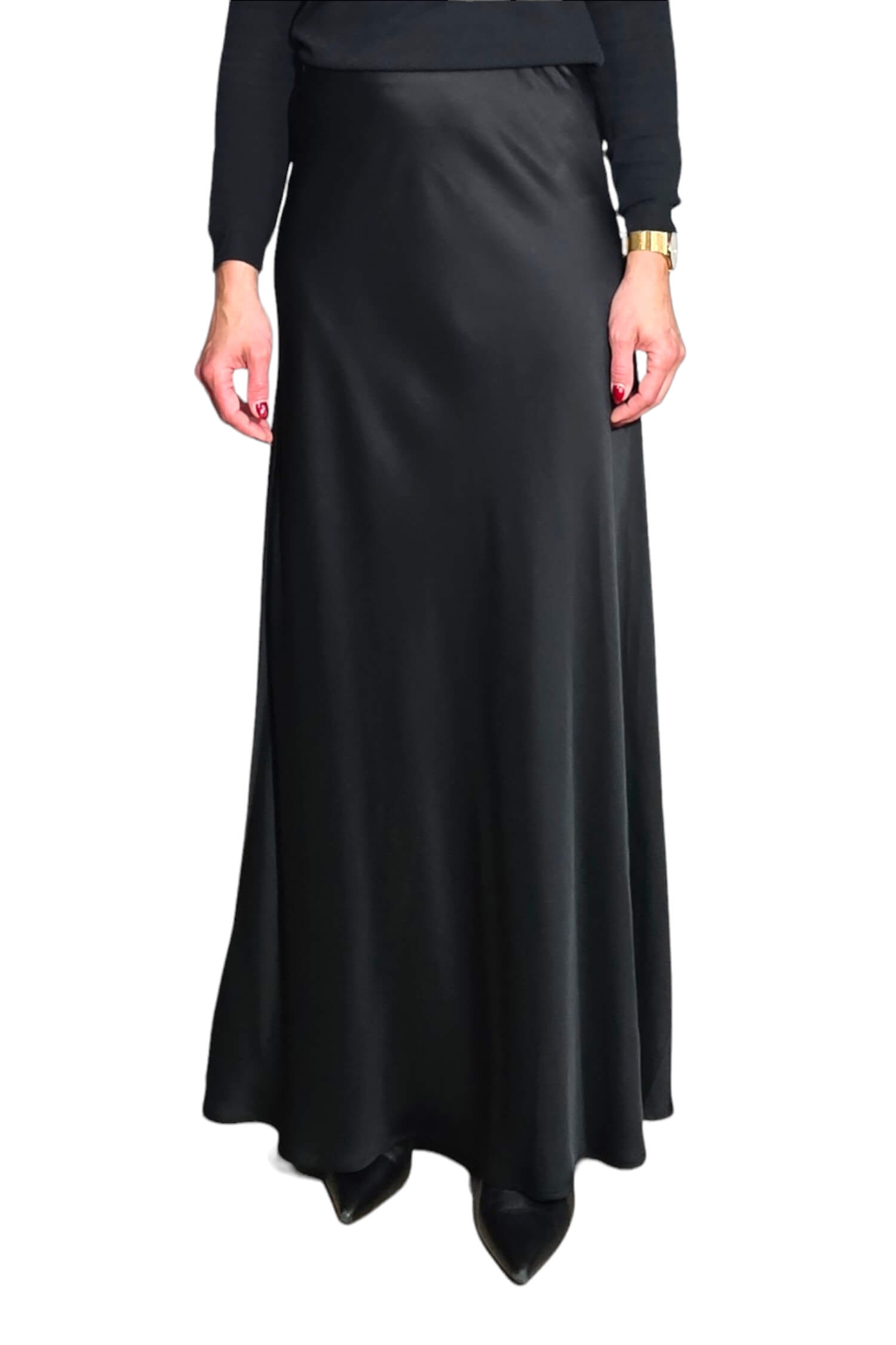 Long satin skirt VICOLO black