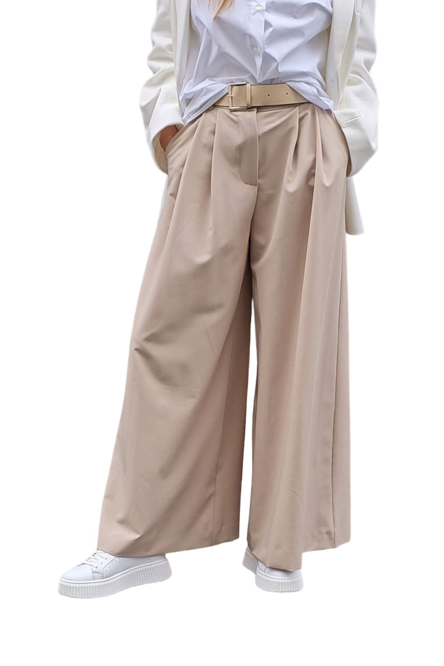 Women's wide trousers IMPERIAL beige