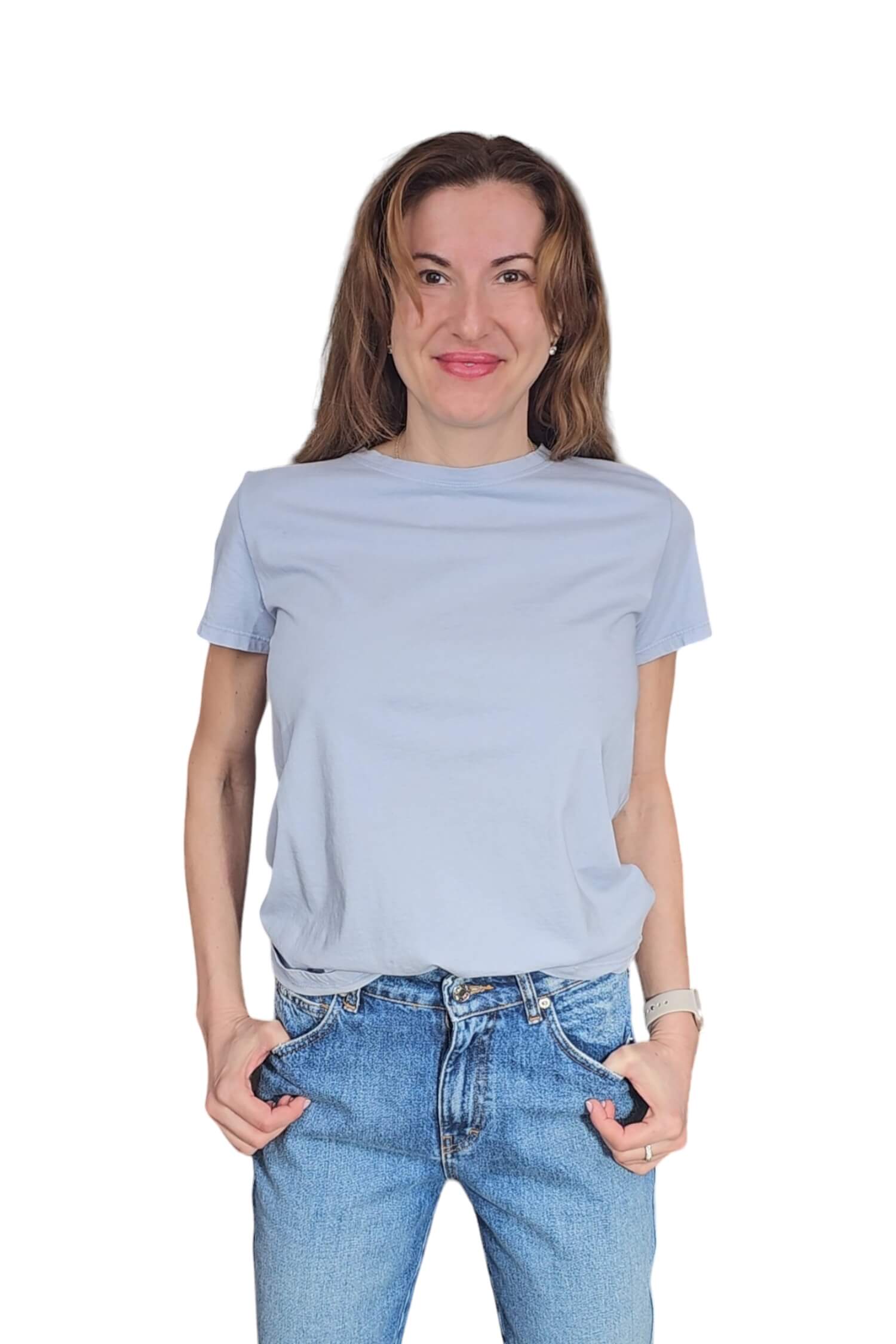 Women's T-shirt made of high-quality cotton VICOLO blue