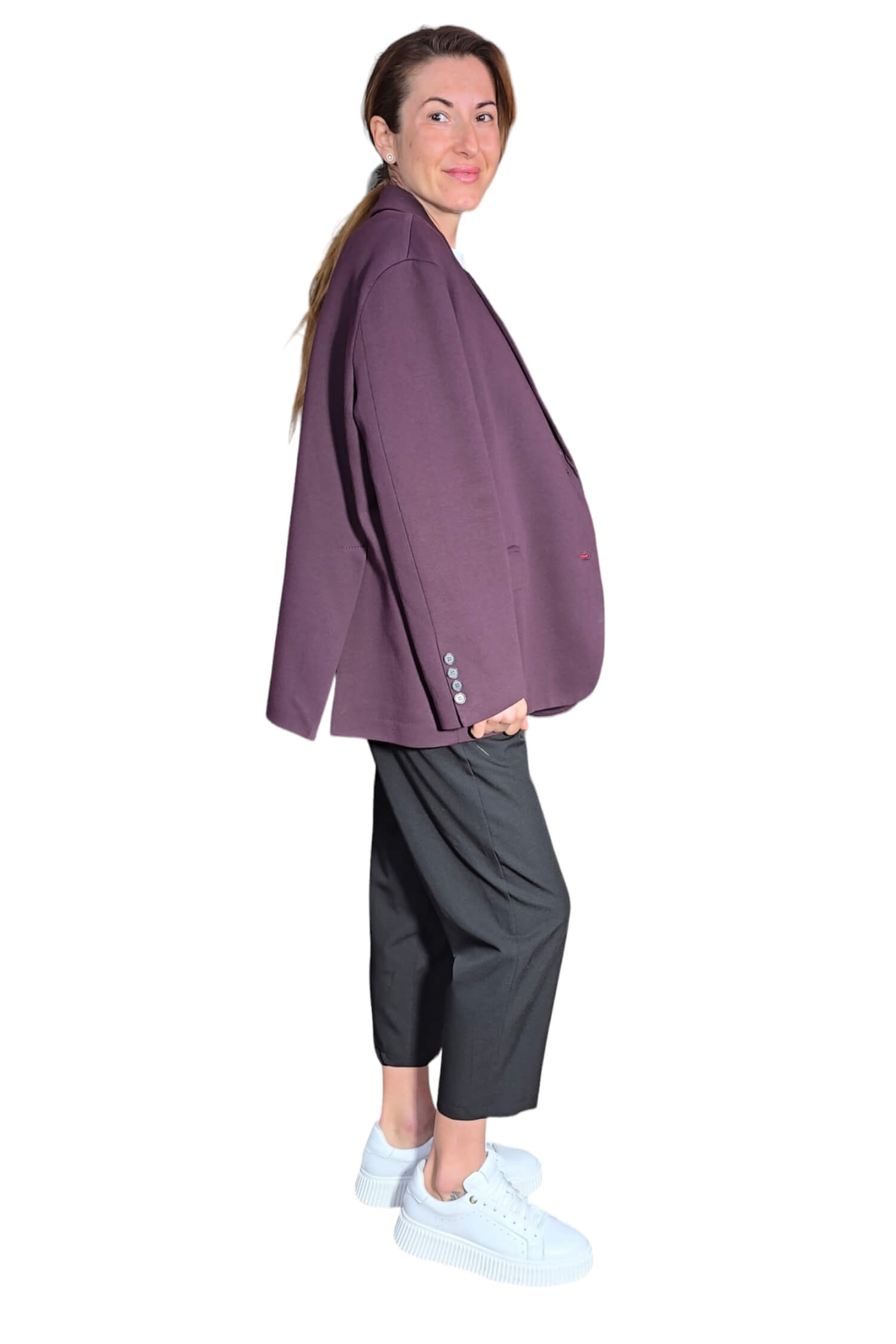 Women's oversize sweat jacket VICOLO burgundy