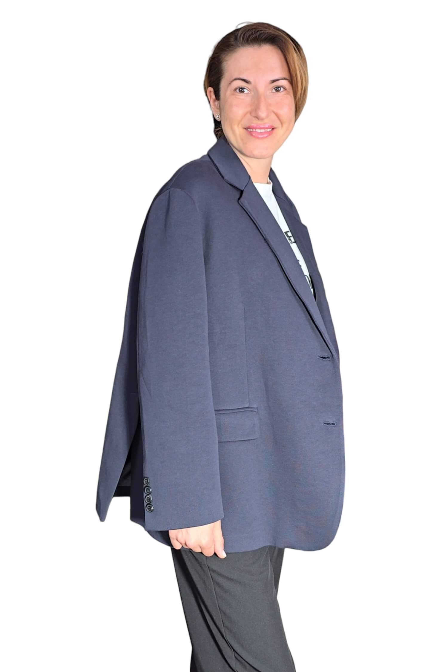 Women's oversize sweat jacket VICOLO blue