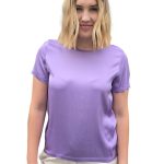 Women's satin t-shirt VICOLO purple