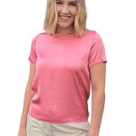 Women's satin t-shirt VICOLO pink