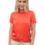 Women's satin t-shirt VICOLO orange