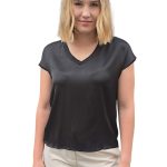 Women's satin T-shirt VICOLO black