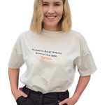 Women's white VICOLO t-shirt with Spritz lettering