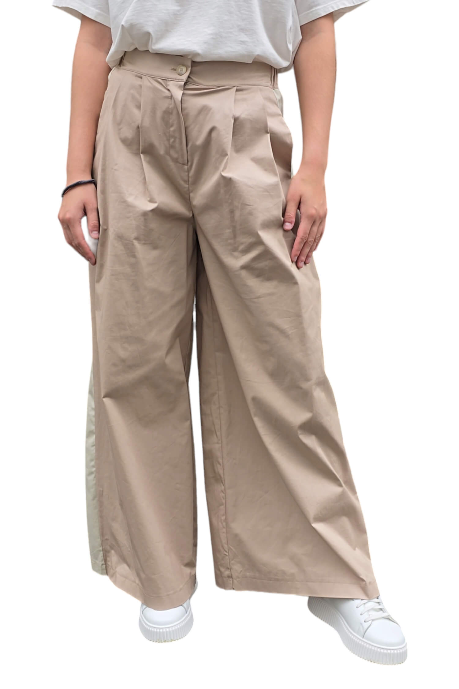 Women's wide trousers VICOLO beige