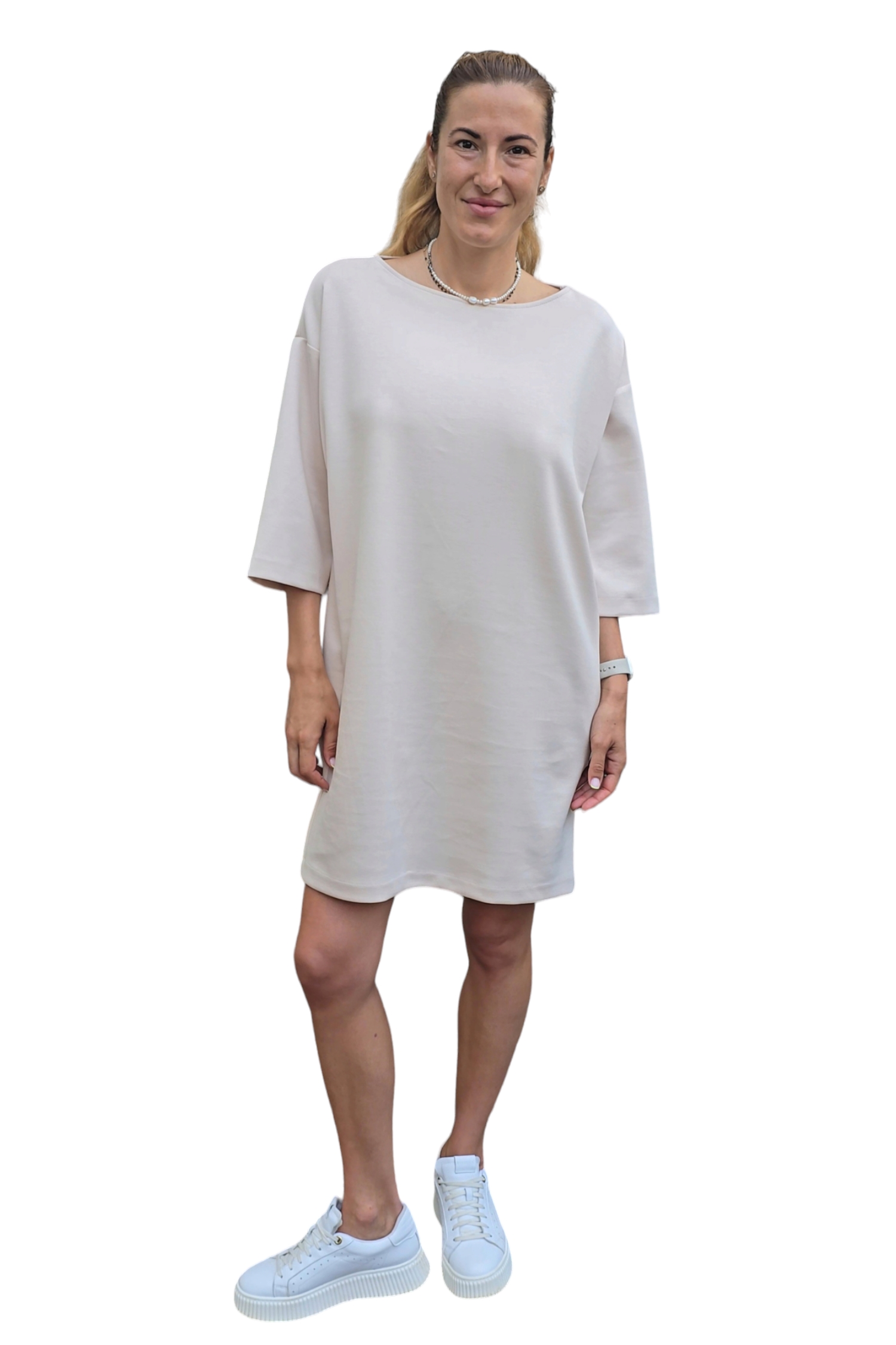 Women's T-shirt dress IMPERIAL beige