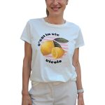 Women's T-shirt with lemon print VICOLO white
