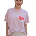 Women's oversized t-shirt with watermelon print VICOLO pink