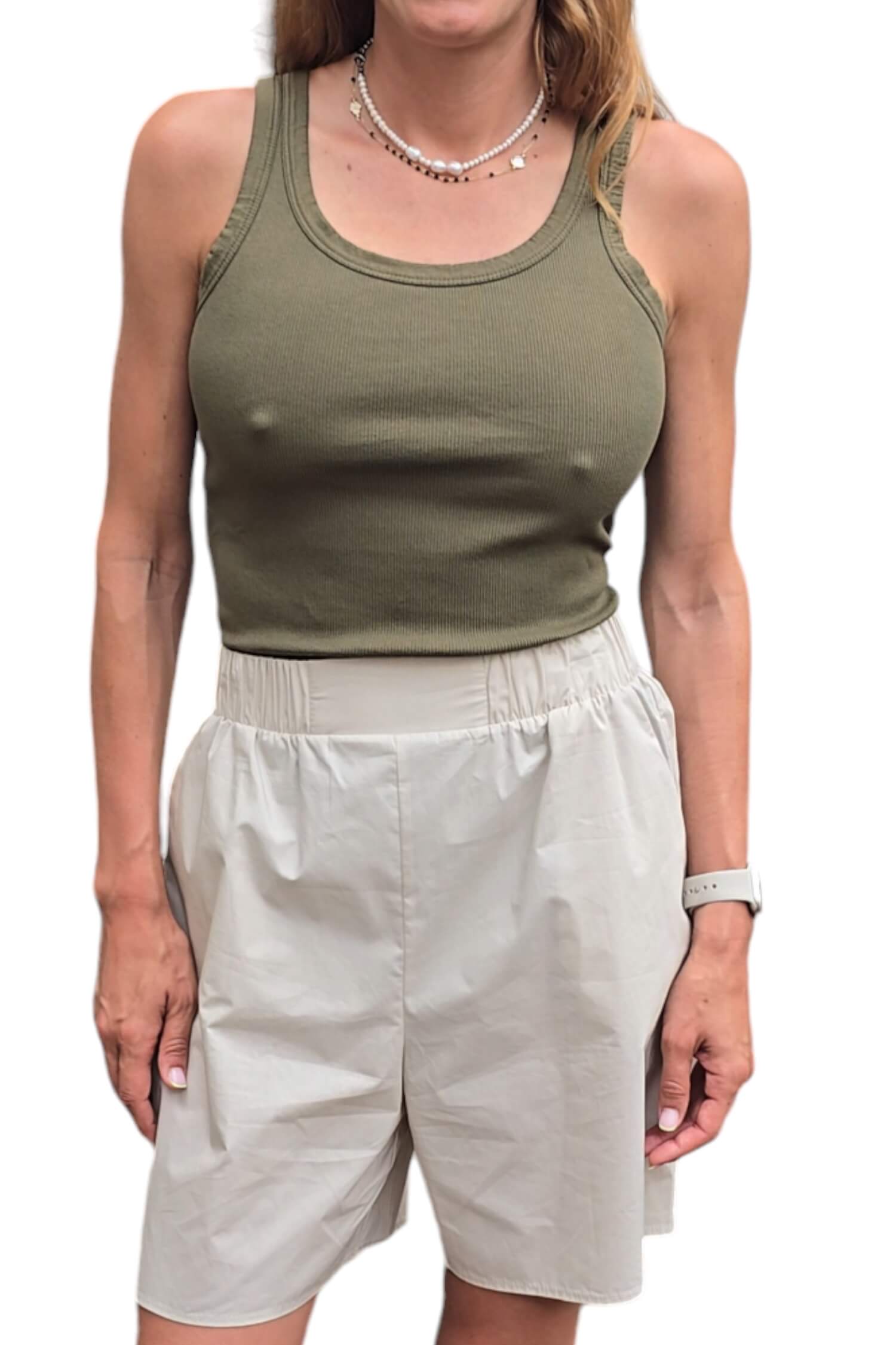 Women's tank top VICOLO khaki green