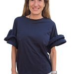 T-shirt with ruffled sleeves VICOLO blue