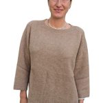 Women's wool sweater KONTATTO brown (wool blend)