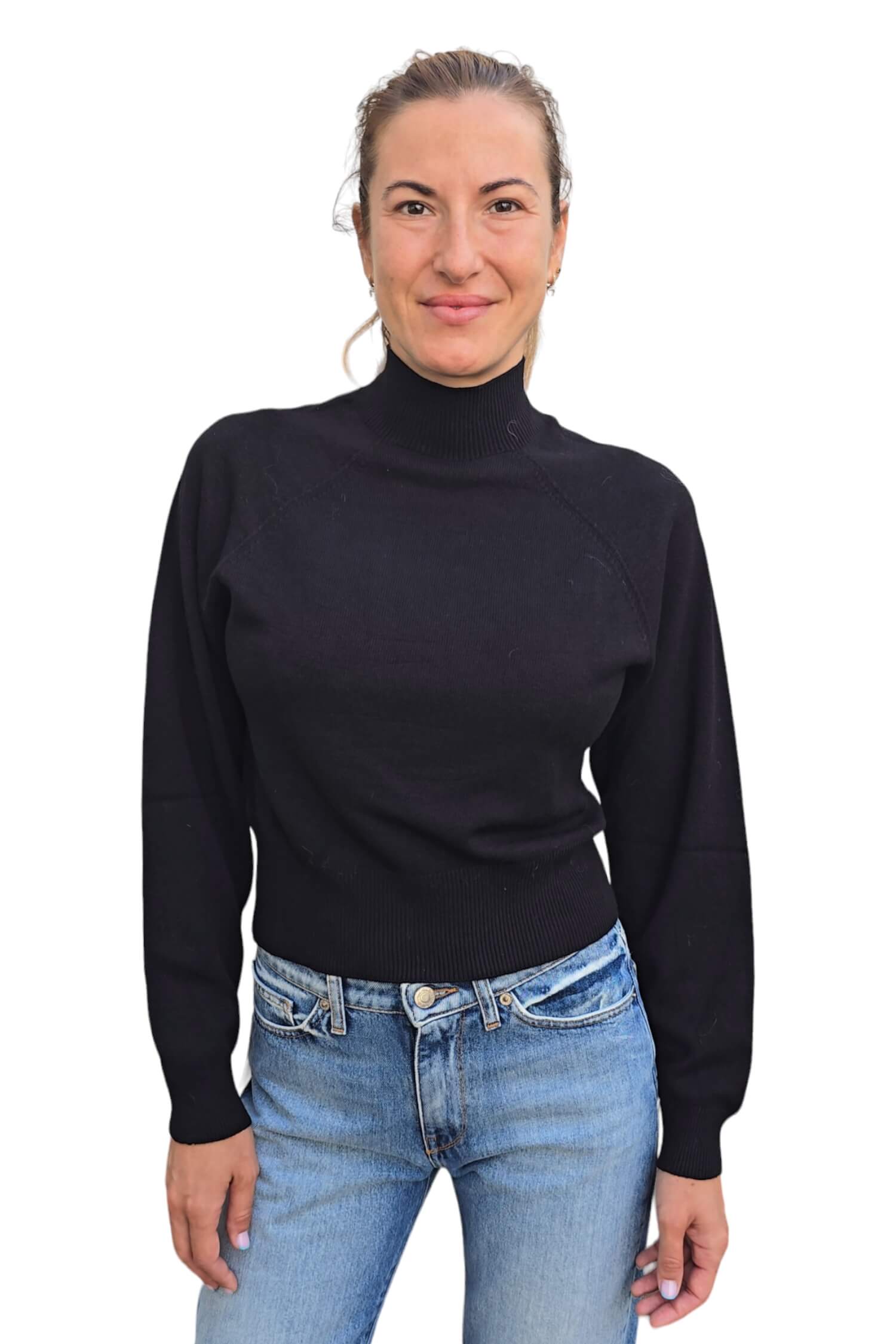 Women's short turtleneck KONTATTO black