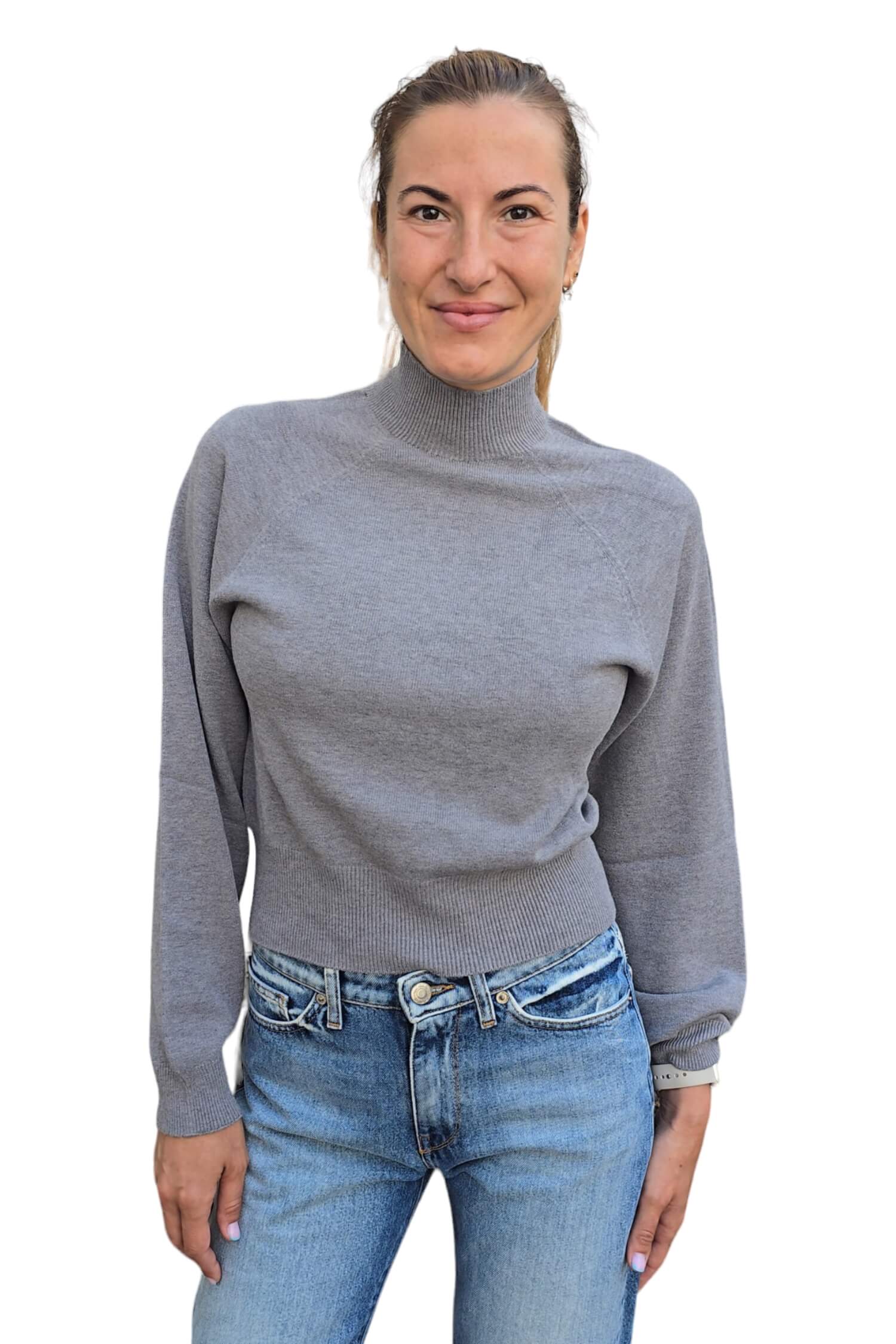 Women's short turtleneck KONTATTO gray