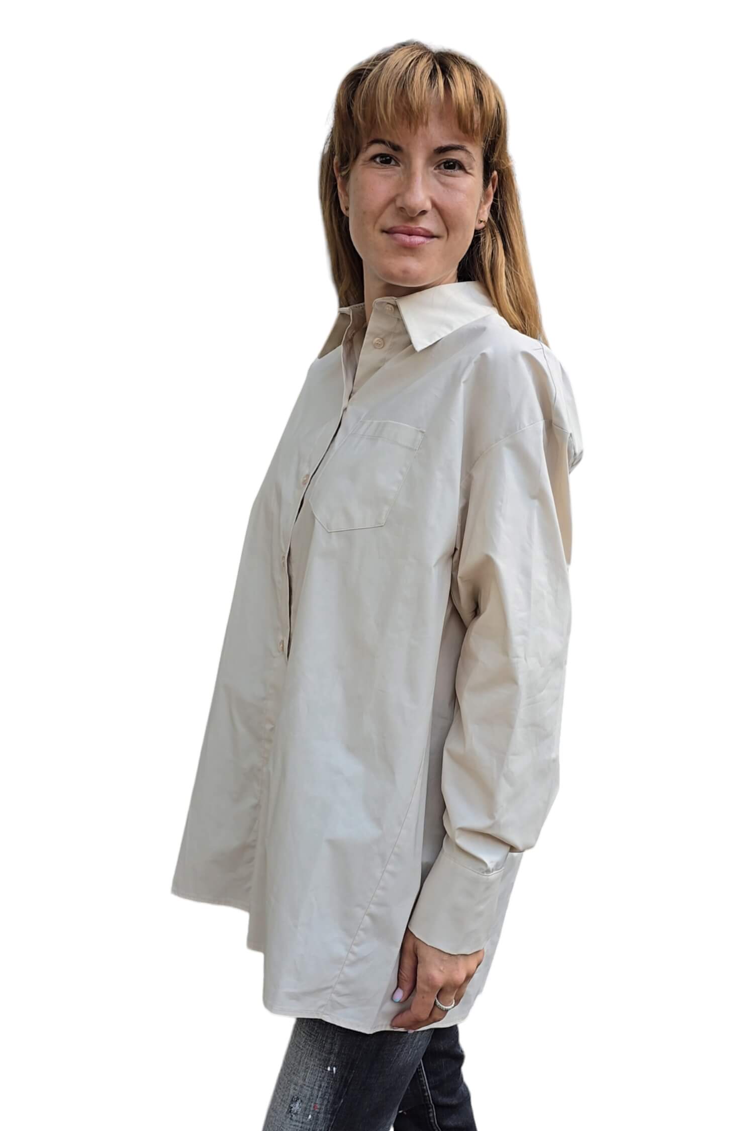 Women's oversize shirt IMPERIAL beige