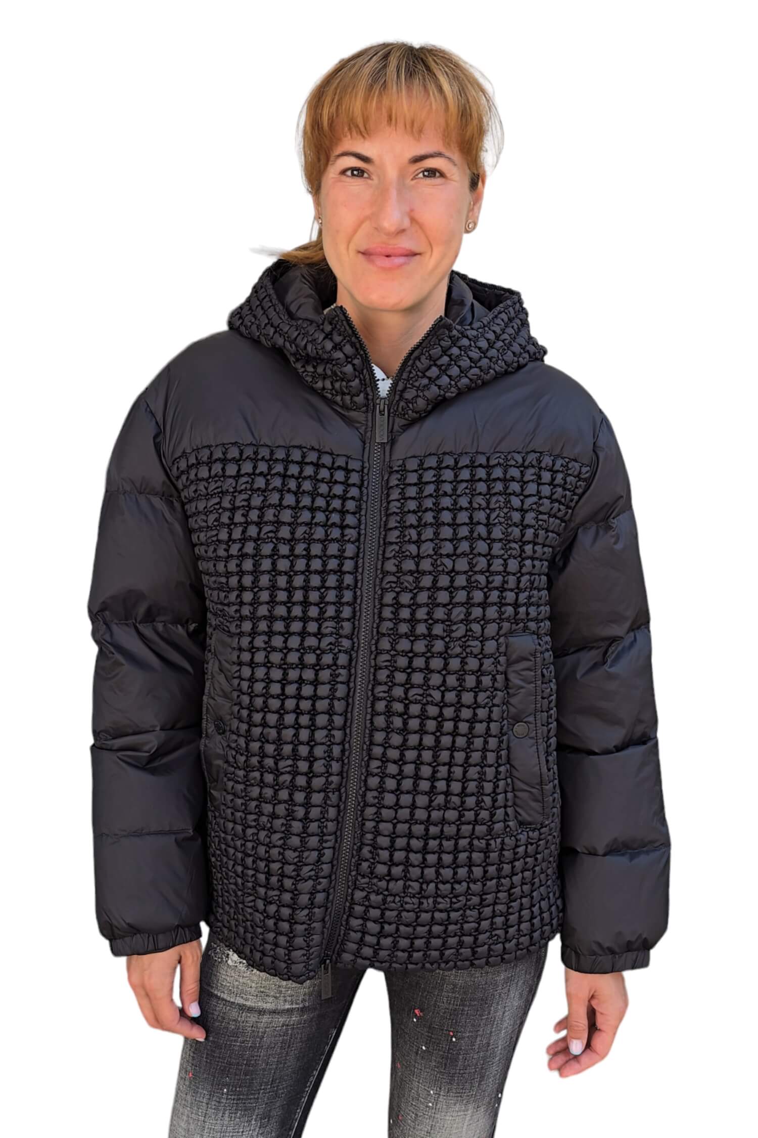 Women's down quilted winter jacket VICOLO black