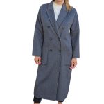 Women's long transitional wool double-breasted coat VICOLO gray (wool blend)