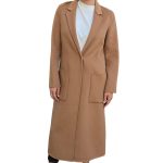 Women's long transitional wool coat VICOLO brown (wool blend)