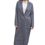 Women's long transitional woolen coat VICOLO gray (wool blend)