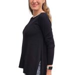 Women's thin sweater with slit KONTATTO black