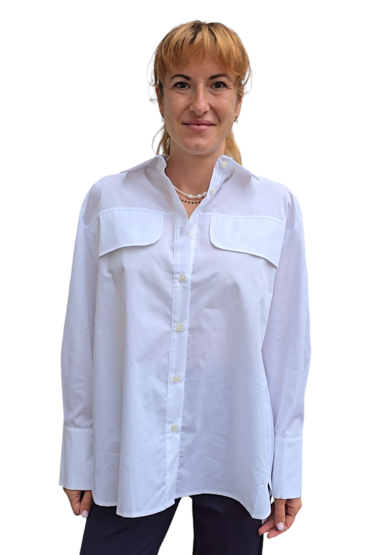 Women's oversize shirt VICOLO white