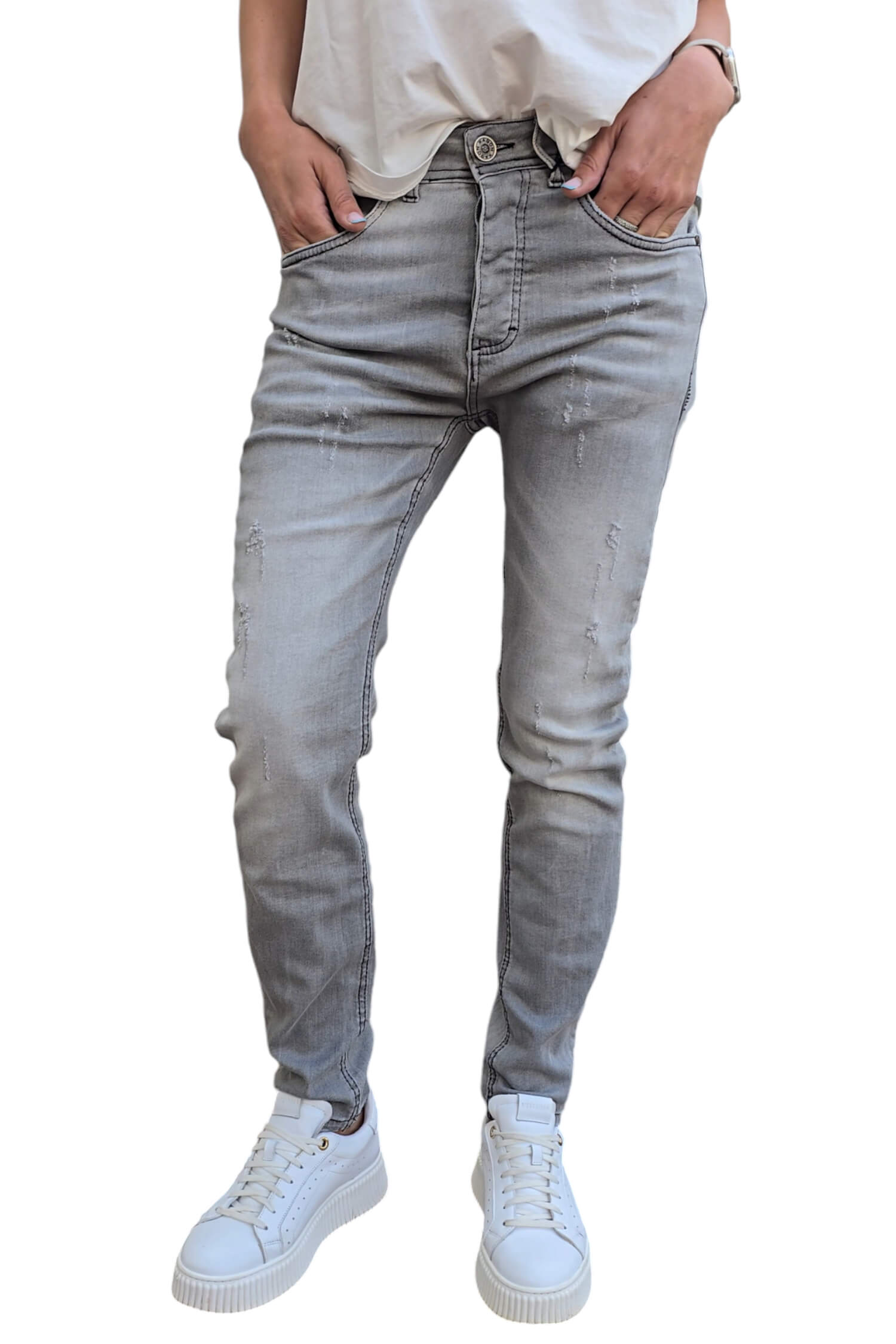 Women's slim fit jeans XAGON MAN gray