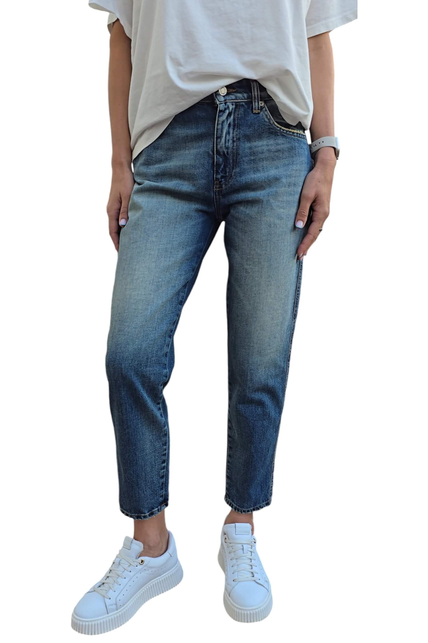 Women's mom fit jeans SIENNA VICOLO blue