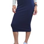Women's knitted sheath skirt KONTATTO blue