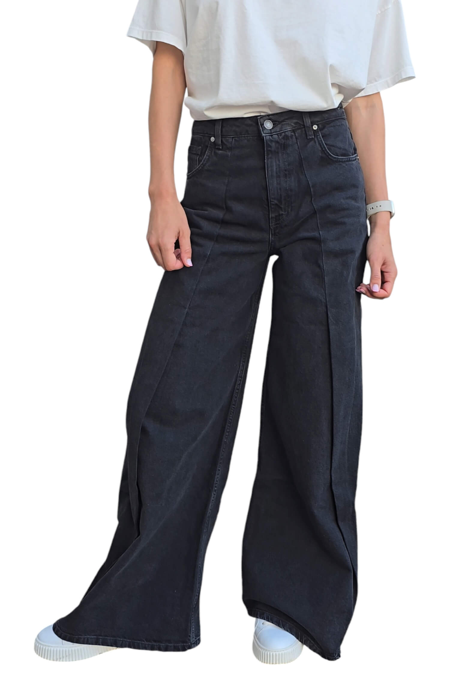 Women's wide jeans VICOLO black