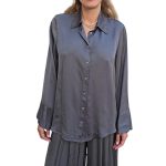 Women's satin oversize shirt VICOLO gray