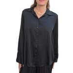 Women's satin oversize shirt VICOLO black