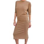 Women's sweater with short sleeves VICOLO brown