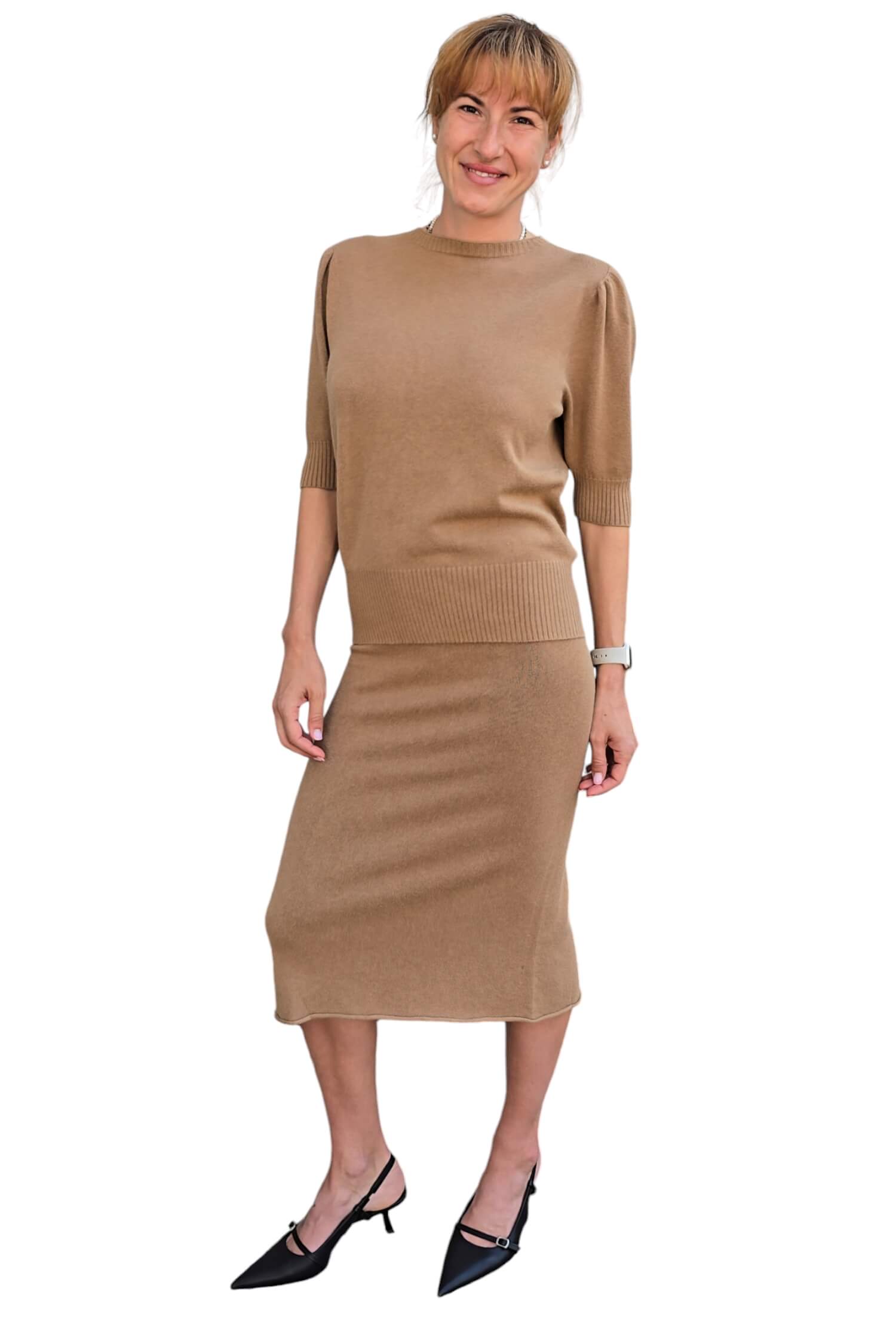 Women's knitted skirt VICOLO brown