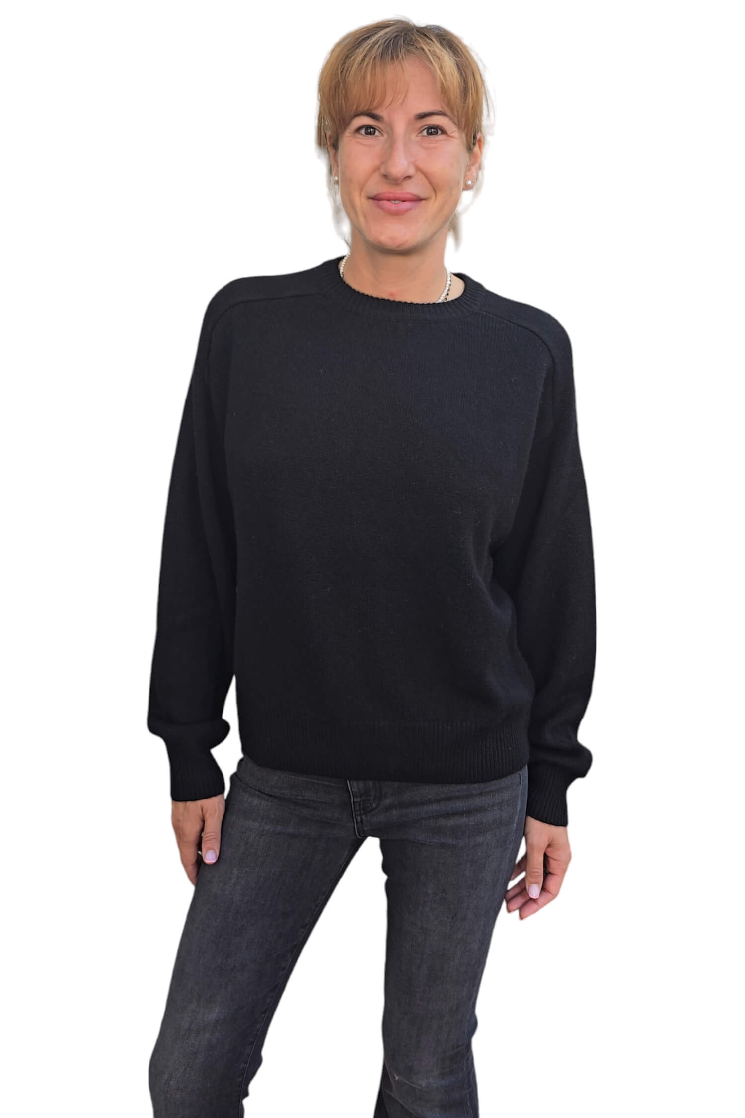 Women's 100% cashmere sweater VICOLO black