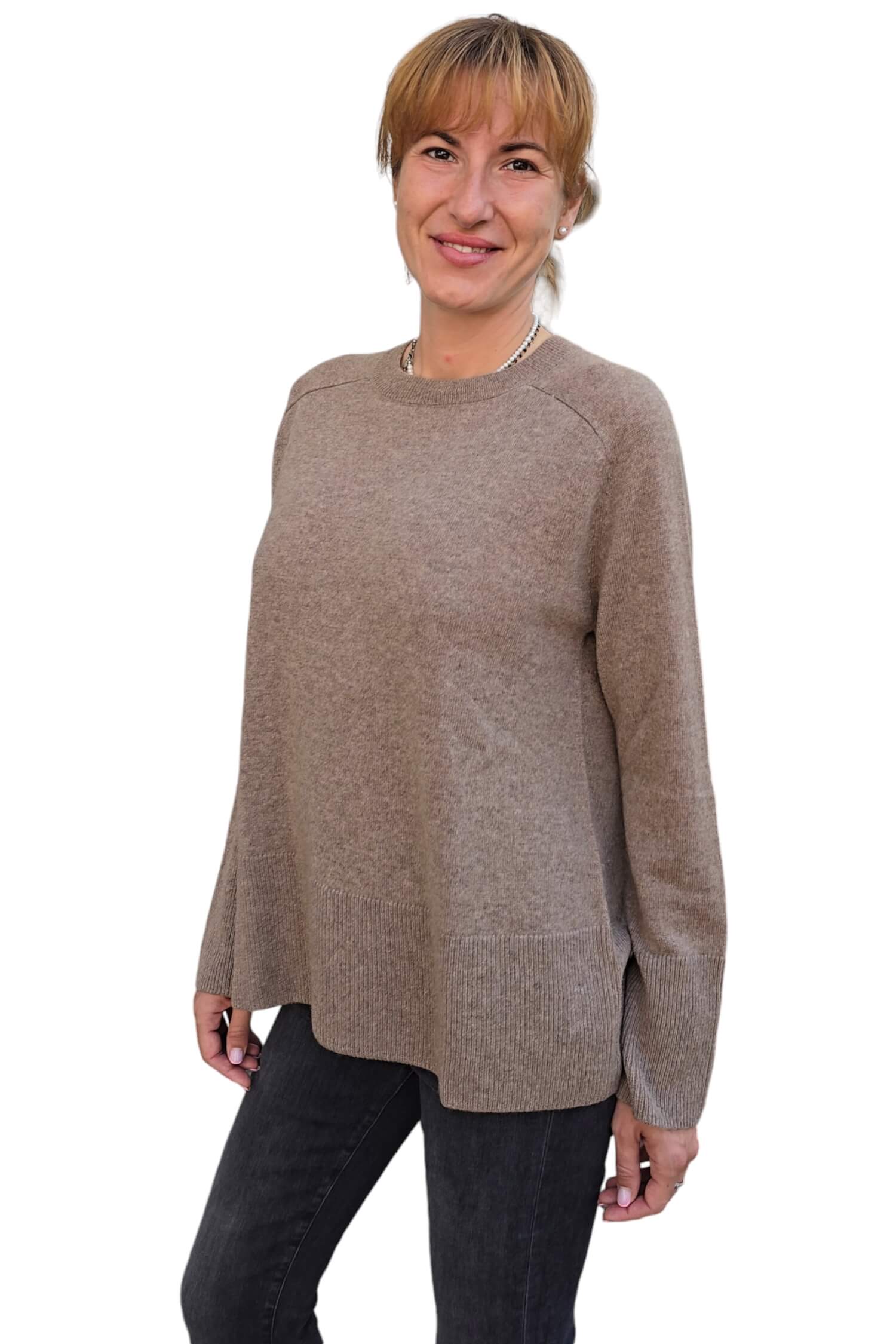 Women's 100% cashmere sweater VICOLO brown