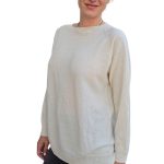 Women's wool sweater with cashmere blend VICOLO white