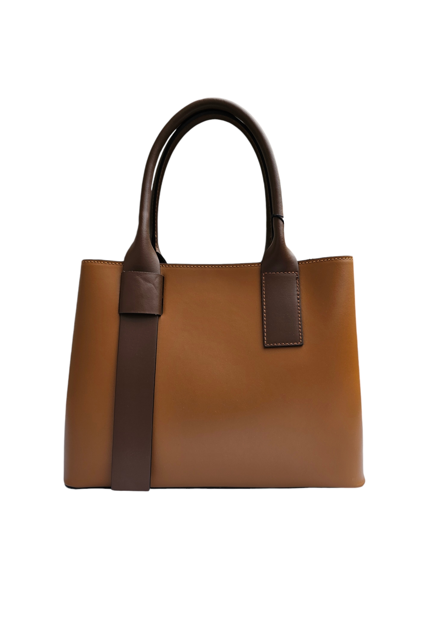 Women's leather shoulder bag RUGA camel brown