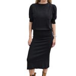 Women's knitted midi skirt VICOLO black