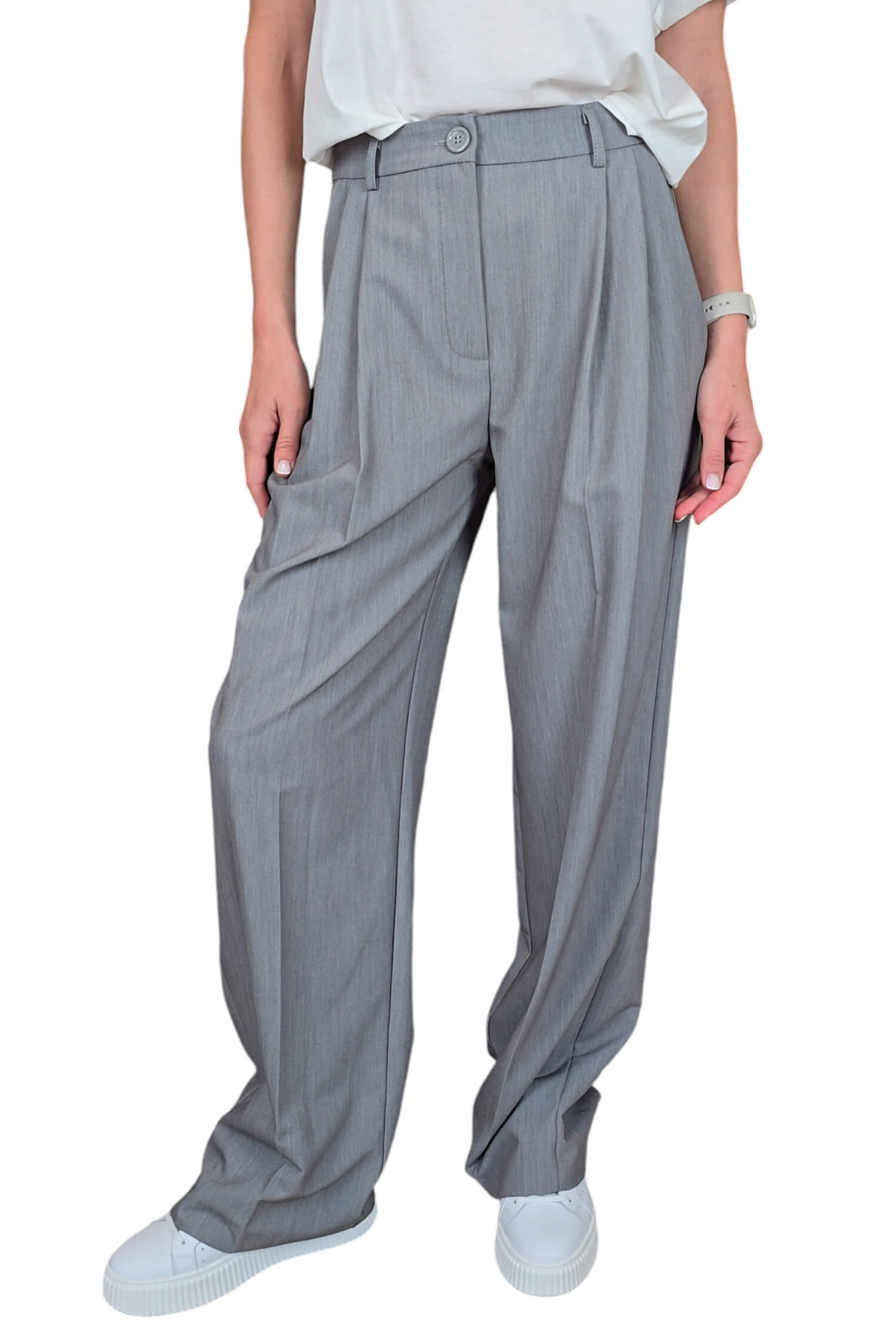 Women's wide elegant IMPERIAL gray trousers