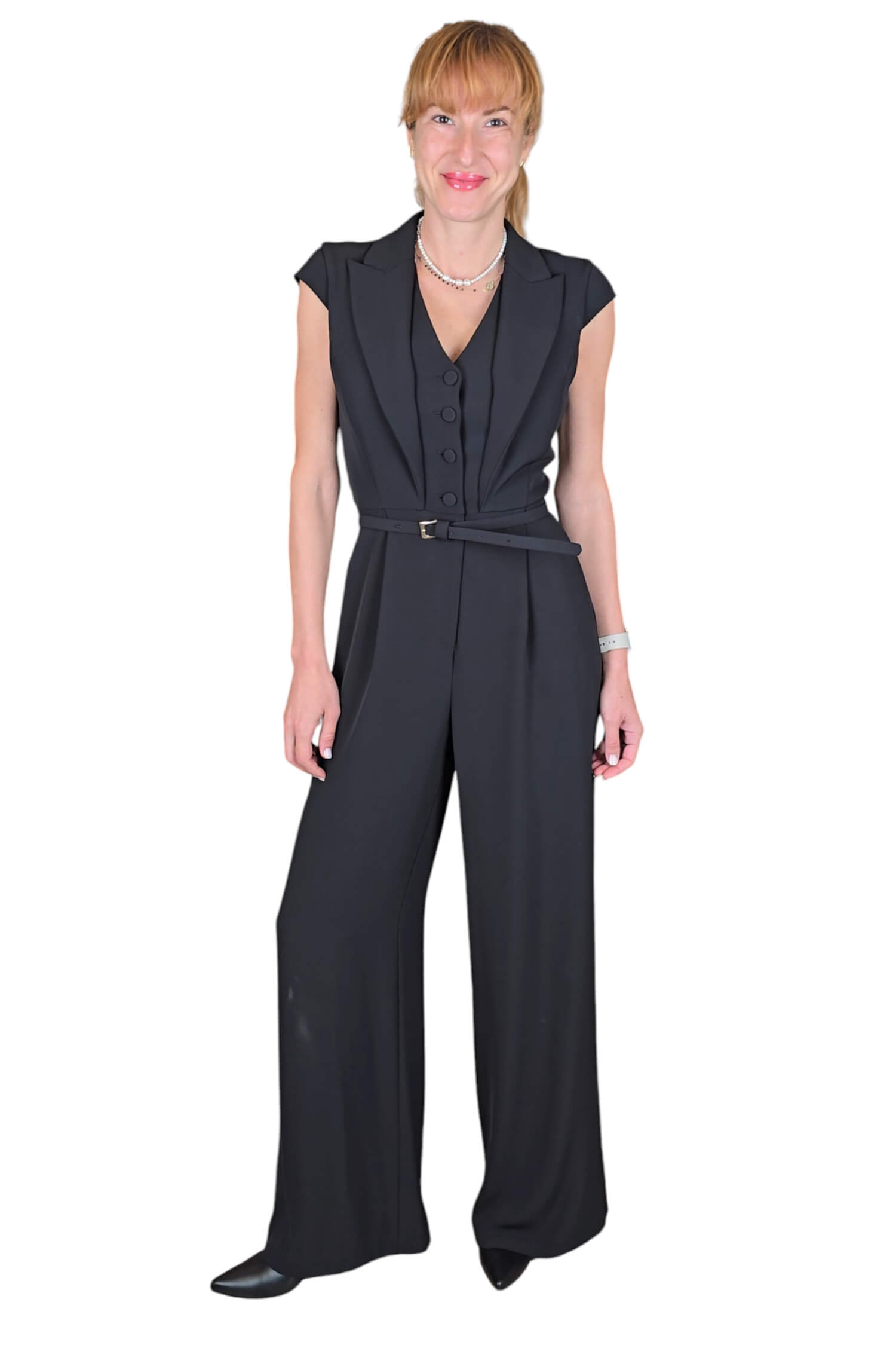 Women's social elegant overalls IMPERIAL black