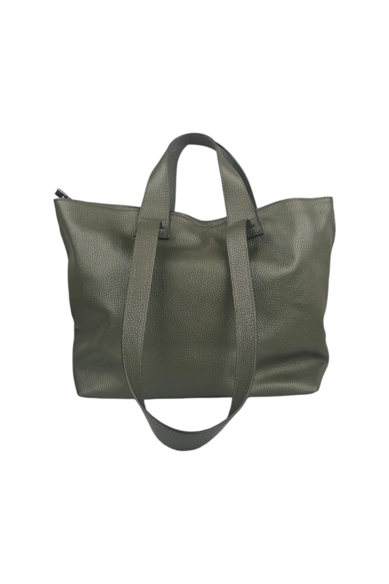 Women's leather shopper bag leather country khaki green